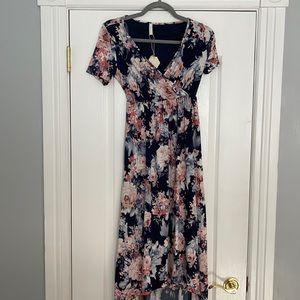 Pink Blush Floral  Dress. Nursing and maternity friendly